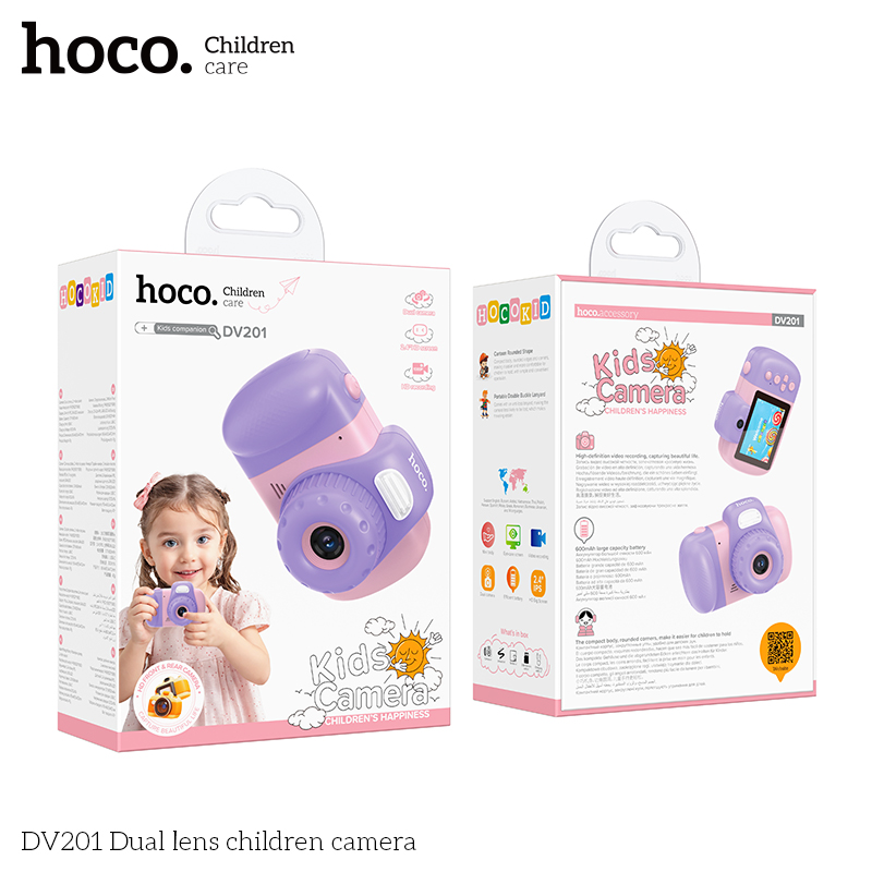 Hoco DV201 Dual lens children camera Pink
