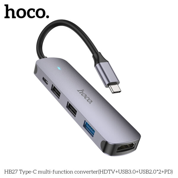 Hoco HB27 Type-C multi-function converter(HDTV+USB3.0+USB2.0*2+PD) - Image 3