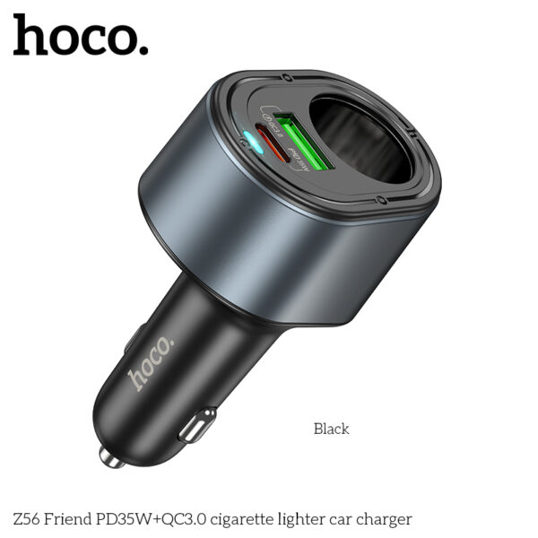 Hoco Z56 Friend PD35W+QC3.0 cigarette lighter car charger