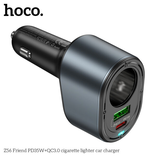 Hoco Z56 Friend PD35W+QC3.0 cigarette lighter car charger - Image 3
