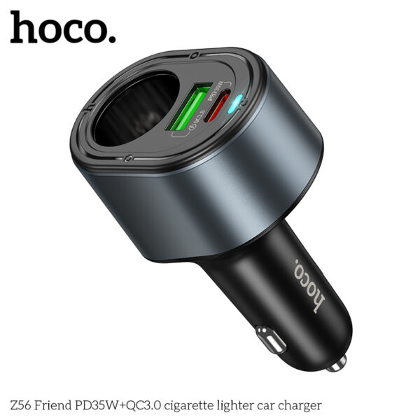 Hoco Z56 Friend PD35W+QC3.0 cigarette lighter car charger - Image 4