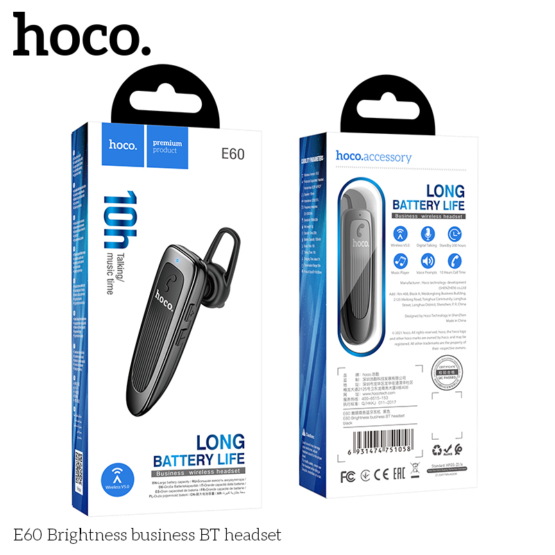 Hoco E60 Brightness business BT headset