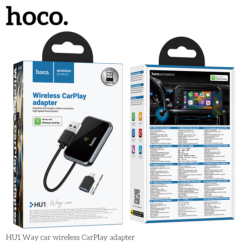 Hoco HU1 Way car wireless CarPlay adapter