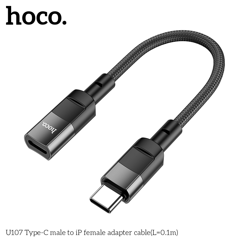 Hoco U107 Type-C male to iP female adapter cable(L=0.1m)