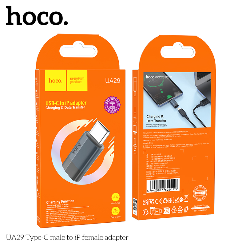 Hoco UA29 Type-C male to iP female adapter - Image 2
