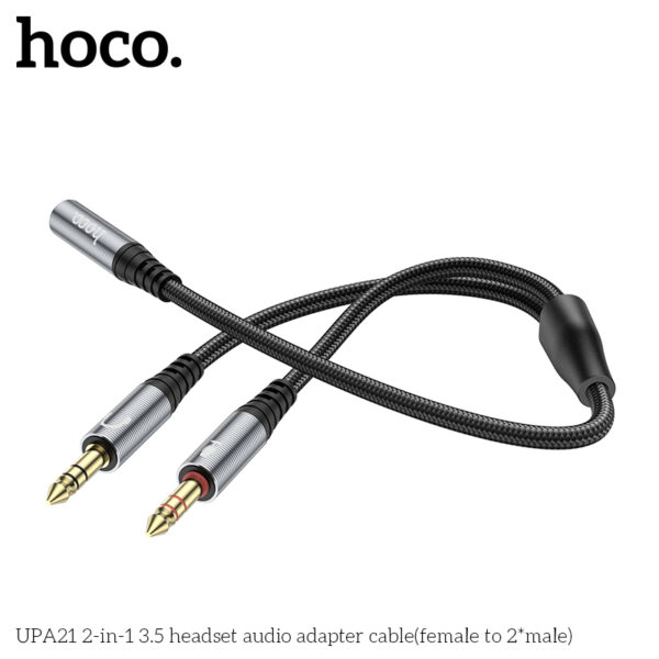 Hoco UPA21 2-in-1 3.5 headset audio adapter cable(female to 2*male)