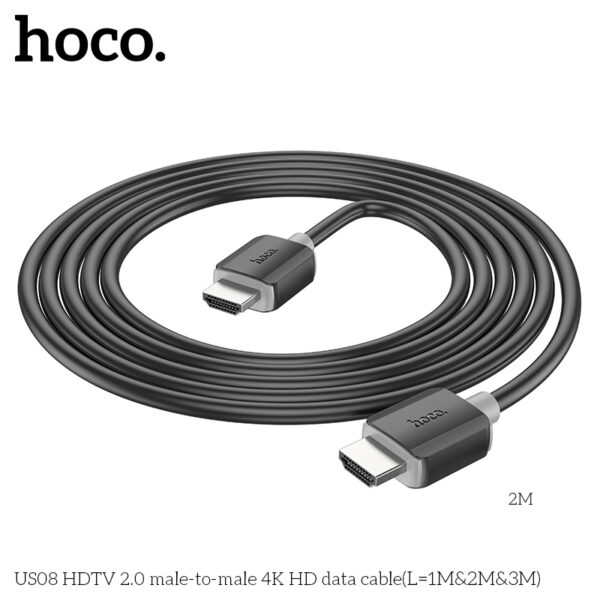 Hoco US08 HDTV 2.0 male-to-male 4K HD data cable(L=2M) - Image 3