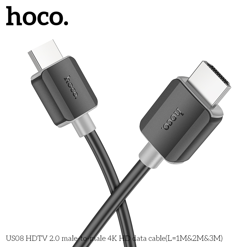 Hoco US08 HDTV 2.0 male-to-male 4K HD data cable(L=2M)