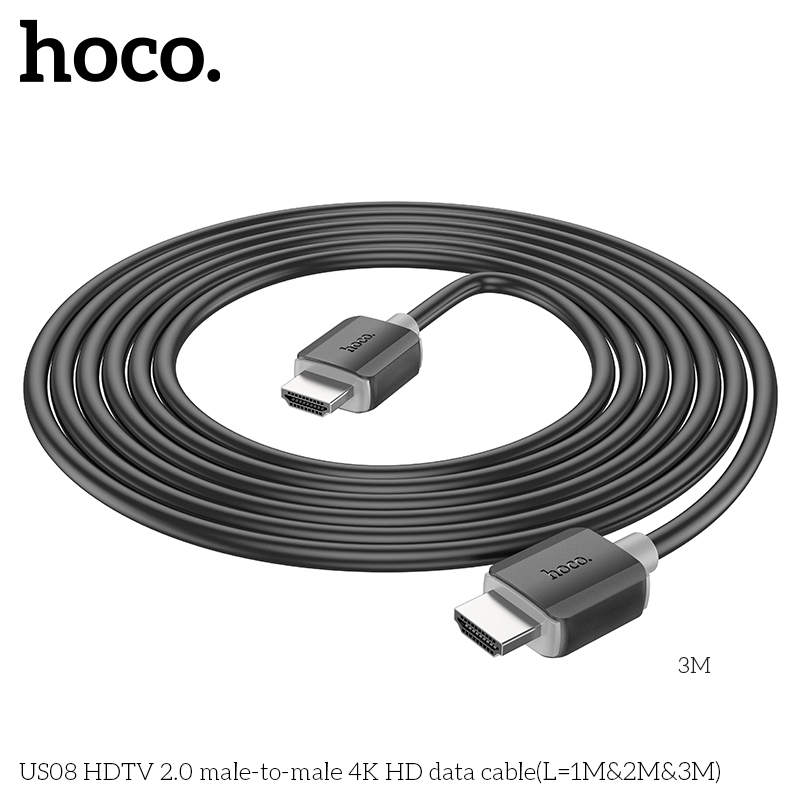 Hoco US08 HDTV 2.0 male-to-male 4K HD data cable(L=3M) - Image 3