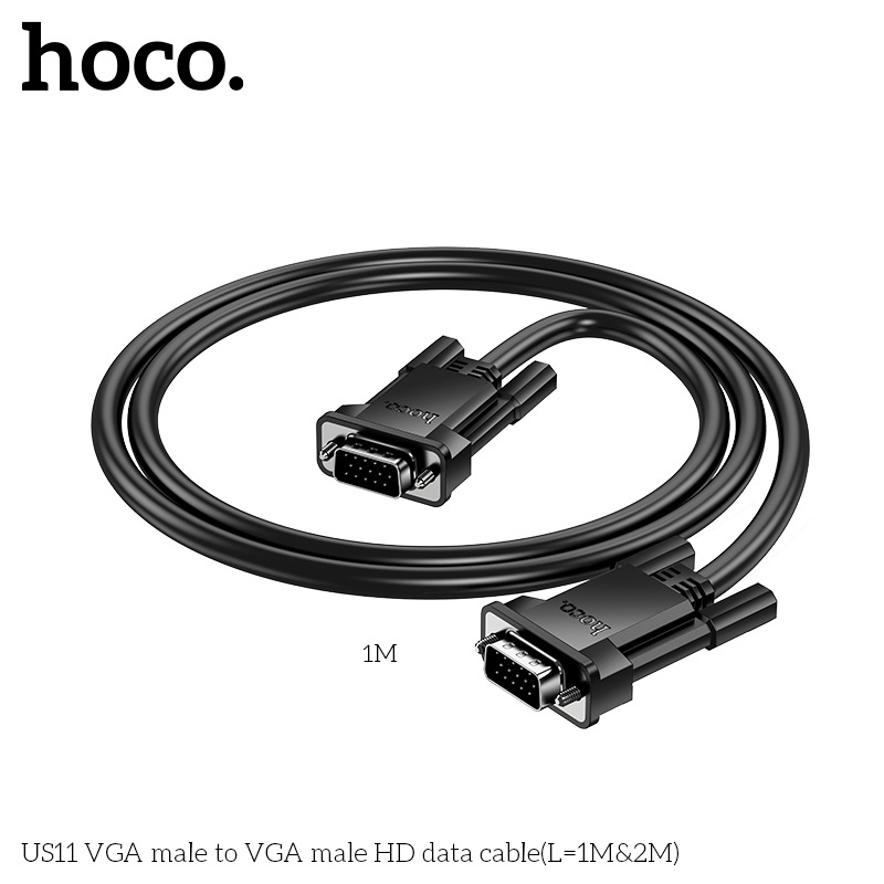 Hoco US11 VGA male to VGA male HD data cable(L=1M) - Image 3