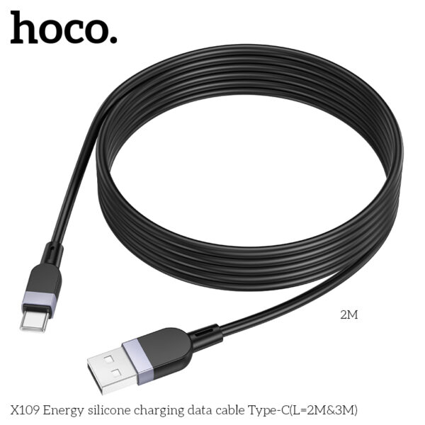 Hoco X109 Energy silicone charging data cable Type-C(L=2M) - Image 3