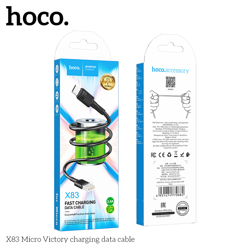 Hoco X83 Micro Victory charging data cable - Image 2