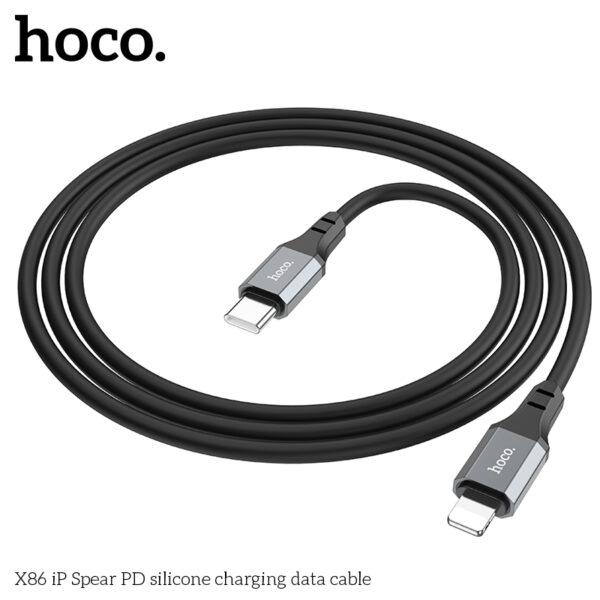 Hoco X86 iP Spear PD silicone charging data cable - Image 3