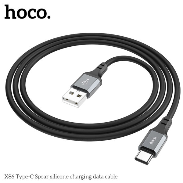 Hoco X86 Type-C Spear silicone charging data cable - Image 3