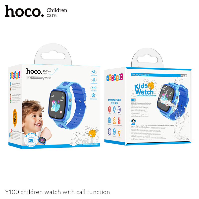Hoco Y100 Blue children watch with call function - Image 2