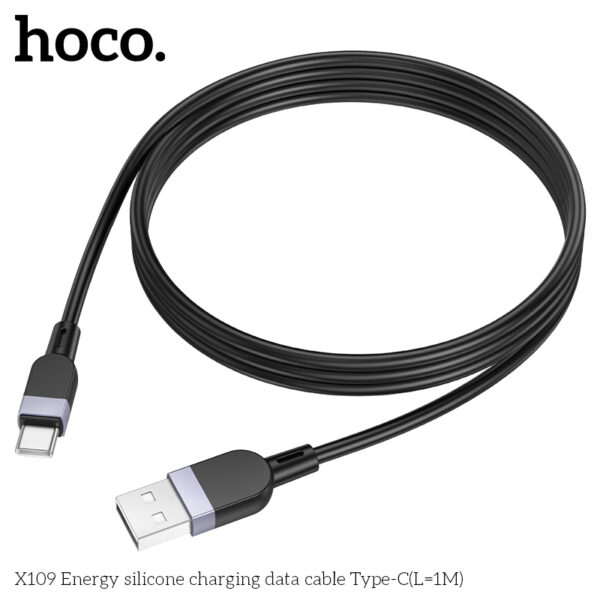 Hoco X109 Energy silicone charging data cable Type-C(L=1M) - Image 3