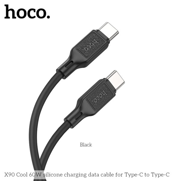 Hoco X90 Cool 60W silicone charging data cable for Type-C to Type-C - Image 3