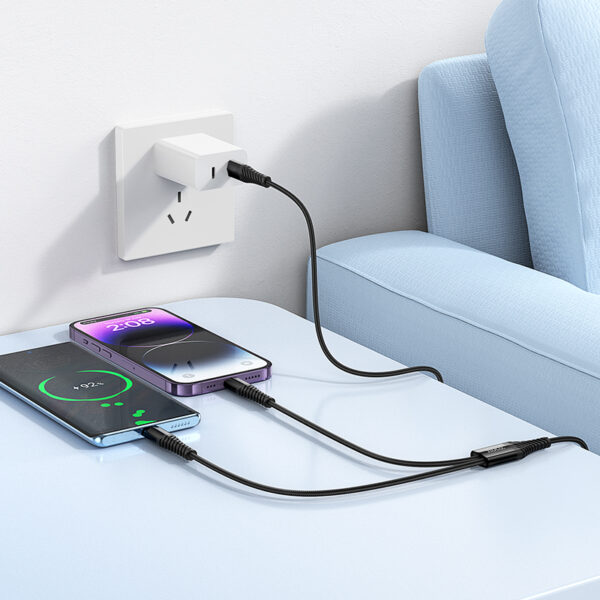 Hoco X123 Victory 2-in-1 charging cable(C to iP+C) — изображение 2