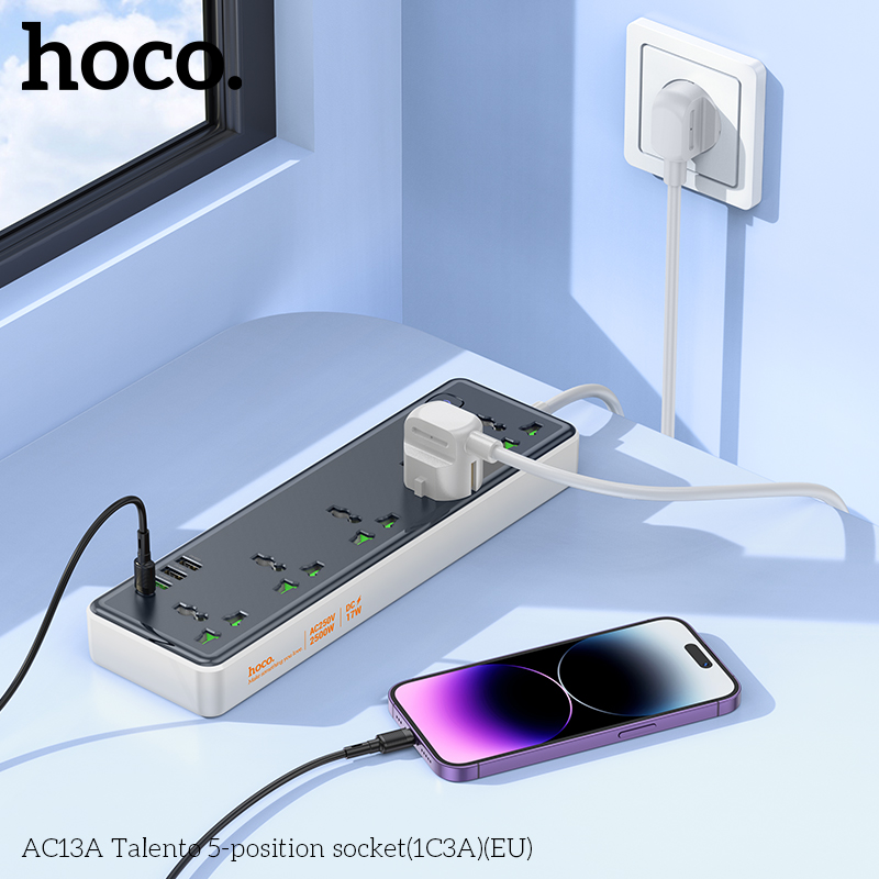Hoco AC13A Talento 5-position socket(1C3A)(EU) - Image 3