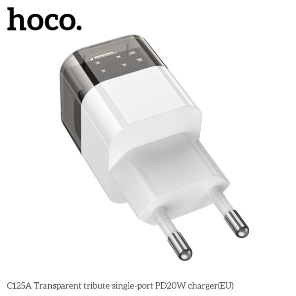 Hoco C125A Transparent tribute single-port PD20W charger(EU) - Image 3