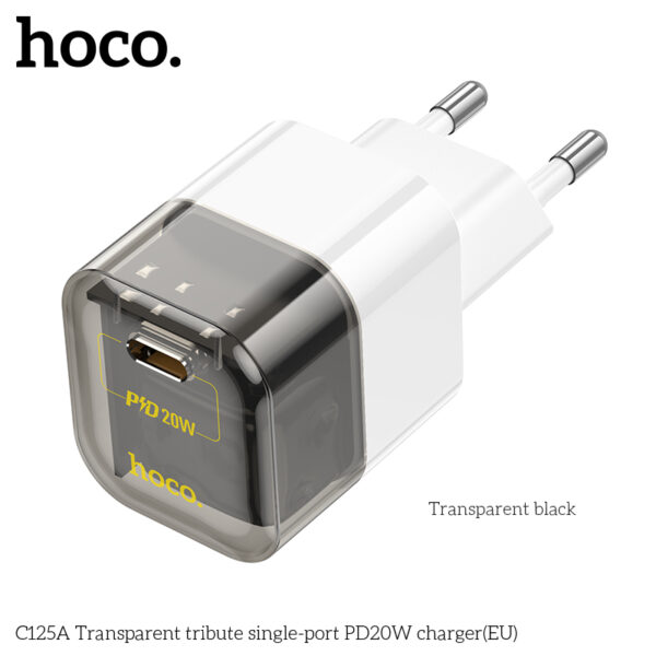 Hoco C125A Transparent tribute single-port PD20W charger(EU)