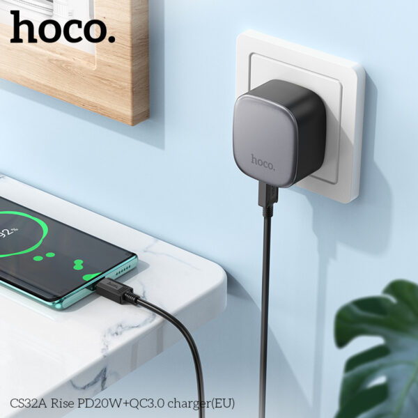 Hoco CS32A Rise PD20W+QC3.0 charger(EU) - Image 3