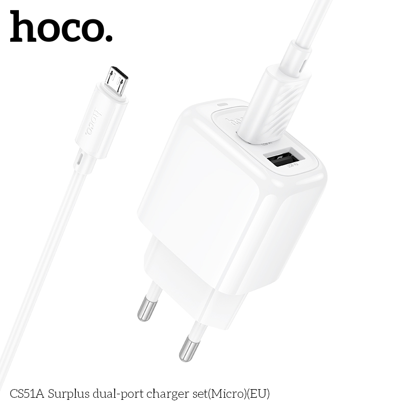 Hoco CS51A Surplus dual-port charger set(Micro)(EU)