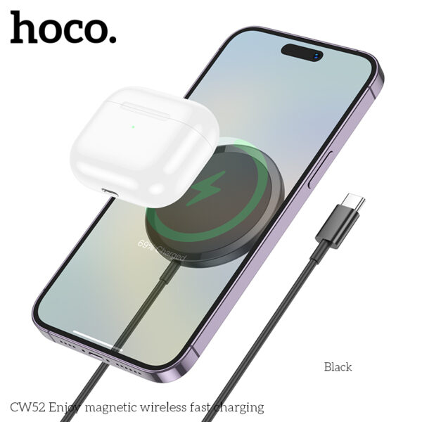 Hoco CW52 Enjoy magnetic wireless fast charging - Image 3