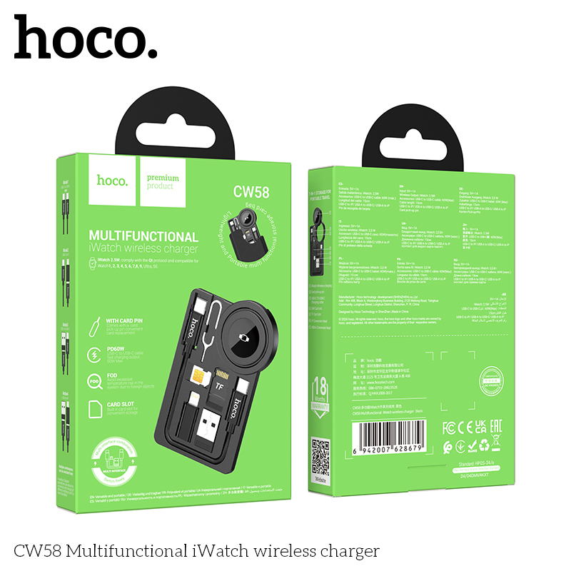Hoco CW58 Multifunctional iWatch wireless charger - Image 2