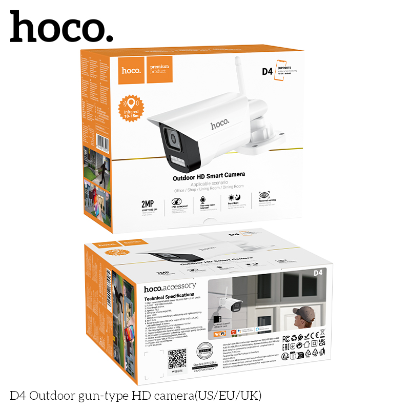Hoco D4 Outdoor gun-type HD camera(EU) - Image 2