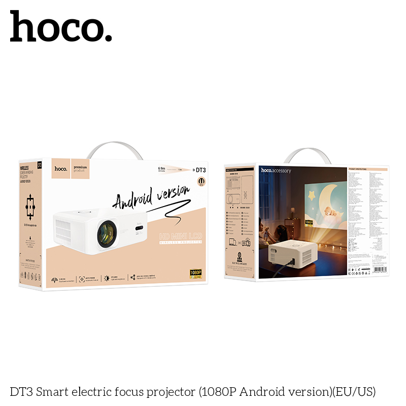 Hoco DT3 Smart electric focus projector(1080P Android version)(EU) - Image 2