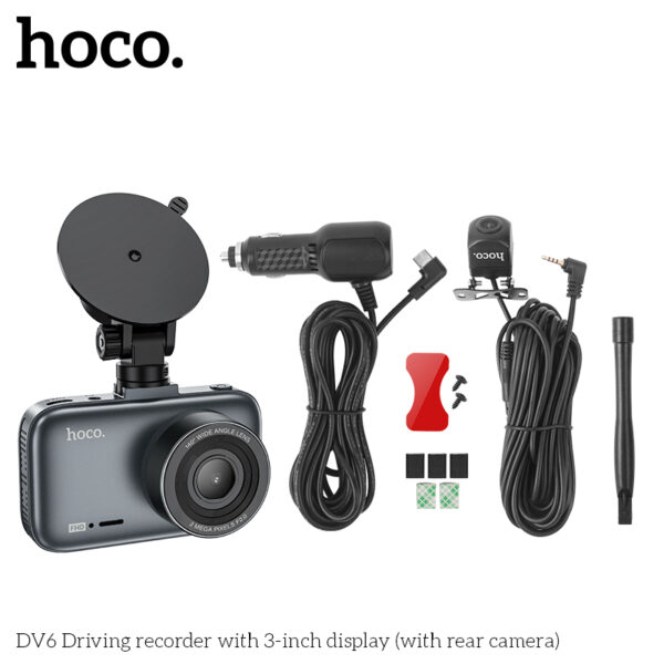 Hoco DV6 Driving recorder with 3-inch display(with rear camera) - Image 3