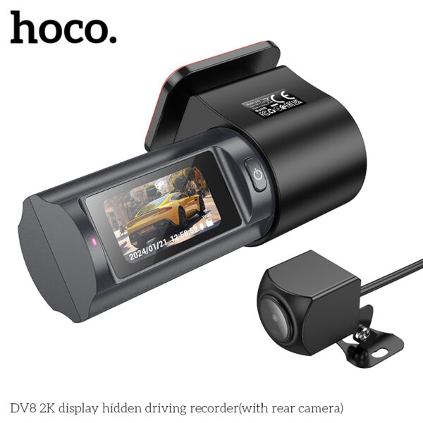 Hoco DV8 2K display hidden driving recorder(with rear camera) - Image 3