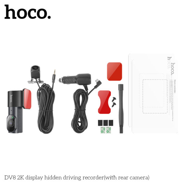 Hoco DV8 2K display hidden driving recorder(with rear camera) - Image 4