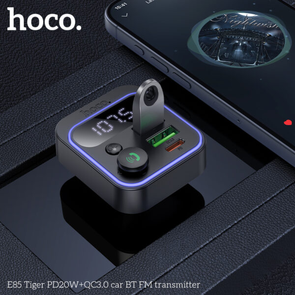 Hoco E85 Tiger PD20W+QC3.0 car BT FM transmitter - Image 3