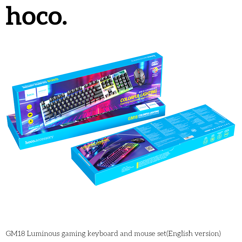 Hoco GM18 Luminous gaming keyboard and mouse set(Russian version) - Image 2