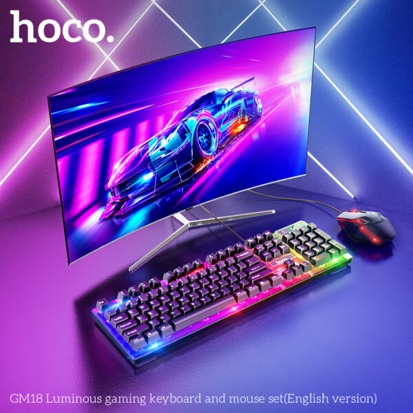Hoco GM18 Luminous gaming keyboard and mouse set(Russian version) - Image 3