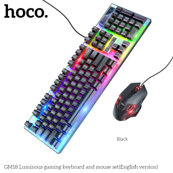 Hoco GM18 Luminous gaming keyboard and mouse set(Russian version)