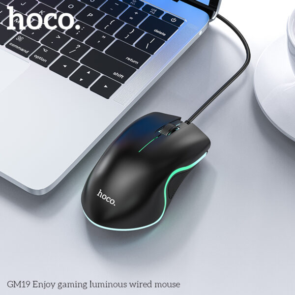 Hoco GM19 Enjoy gaming luminous wired mouse - Image 3