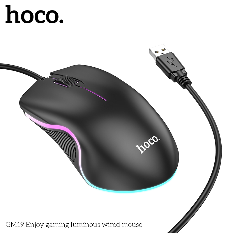 Hoco GM19 Enjoy gaming luminous wired mouse