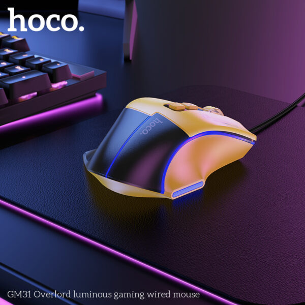 Hoco GM31 Overlord luminous gaming wired mouse - Image 3