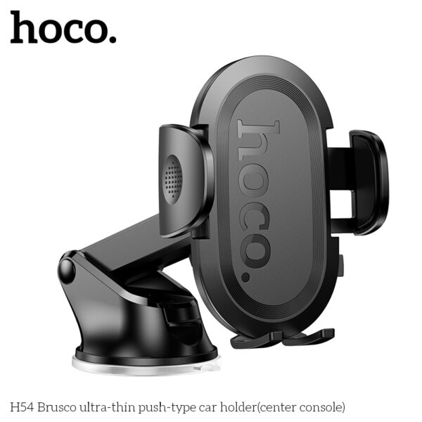 Hoco H54 Brusco ultra-thin push-type car holder(center console)