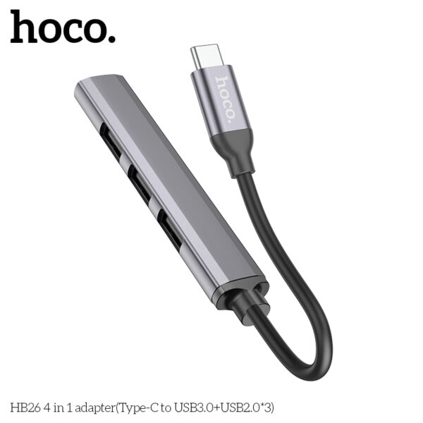 Hoco HB26 4 in 1 adapter(Type-C to USB3.0+USB2.0*3)