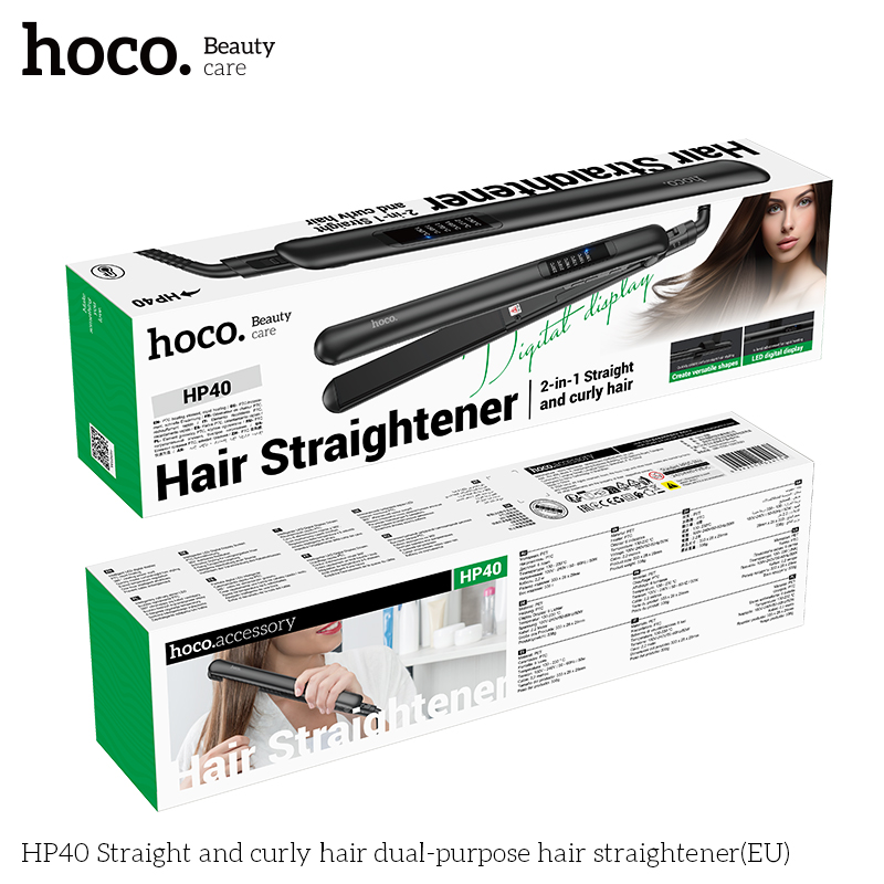Hoco HP40 Straight and curly hair dual-purpose hair straightener(EU) - Image 2