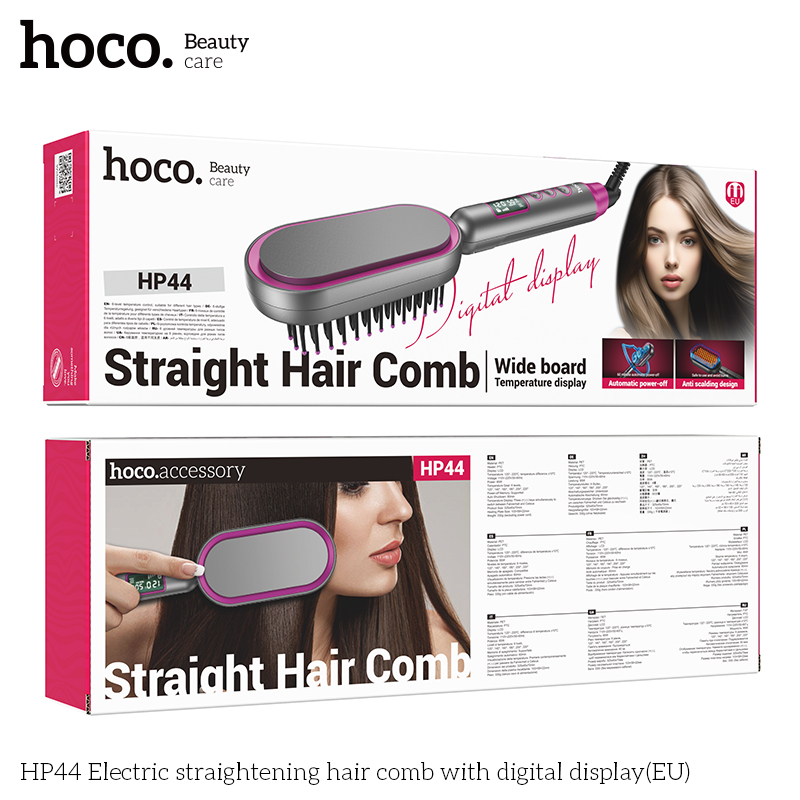 Hoco HP44 Electric straightening hair comb with digital display(EU) - Image 2