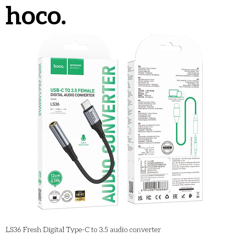 Hoco LS36 Fresh Digital Type-C to 3.5 audio converter - Image 2