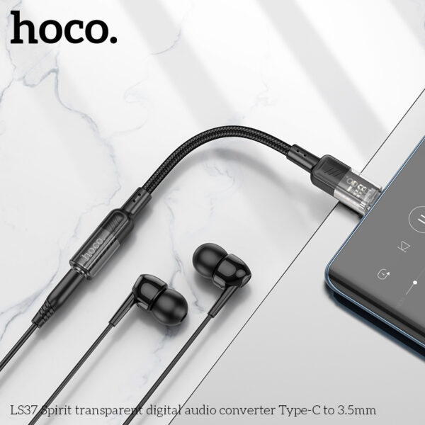 Hoco LS37 Spirit transparent digital audio converter Type-C to 3.5mm - Image 3
