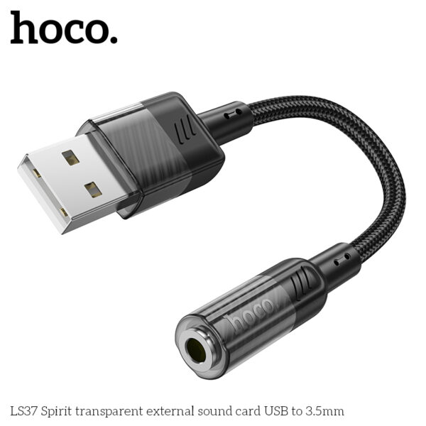 Hoco LS37 Spirit transparent external sound card USB to 3.5mm
