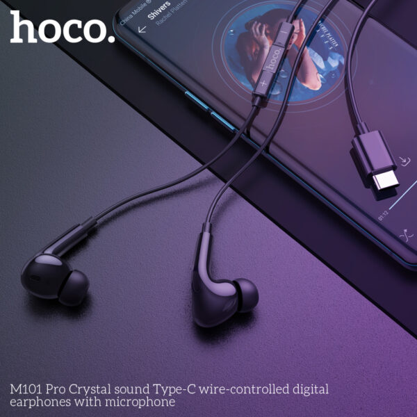 Hoco M101 Pro Type-C wire-controlled digital earphones with microphone - Image 3