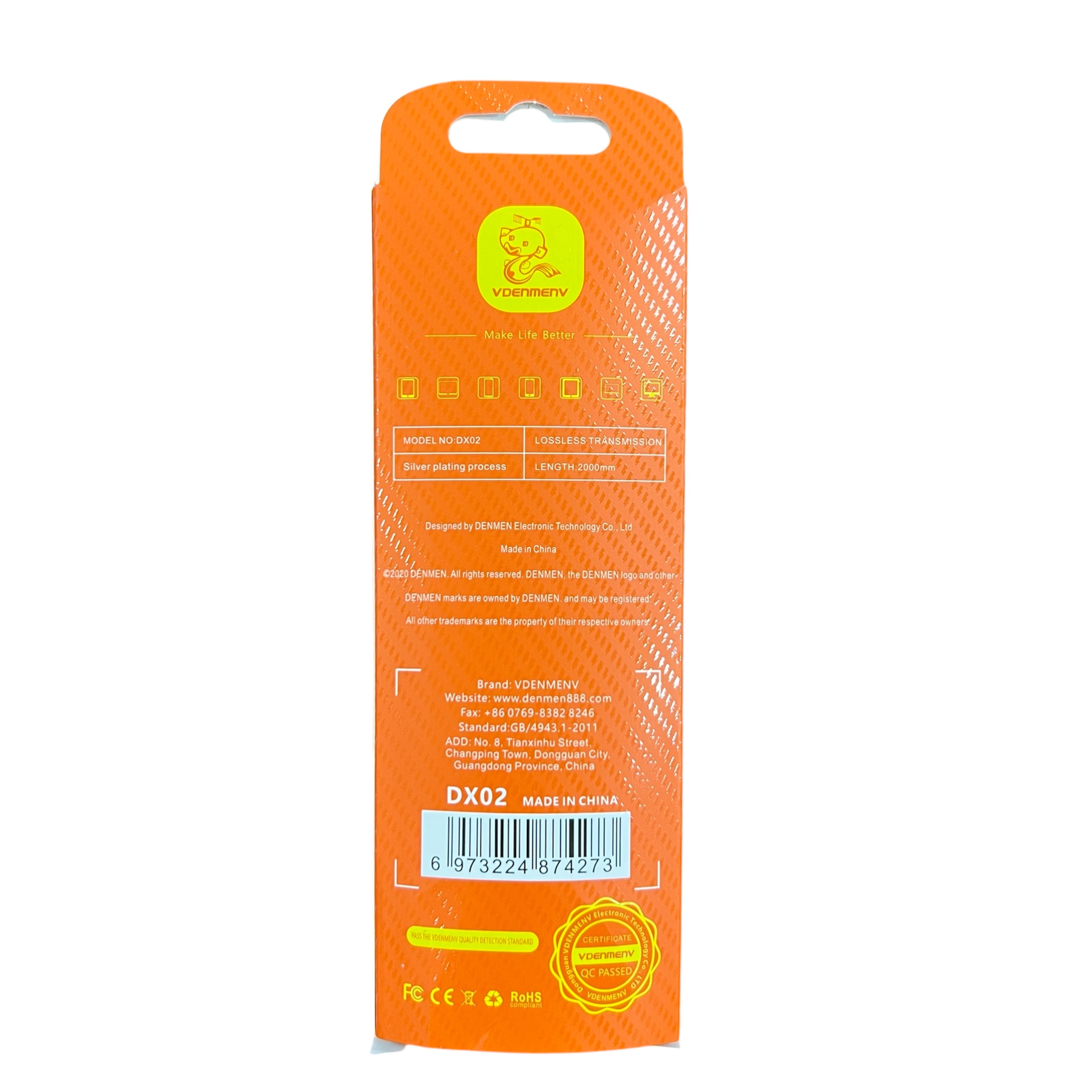 Denmen DX02 AUX Cable 2m - Image 3